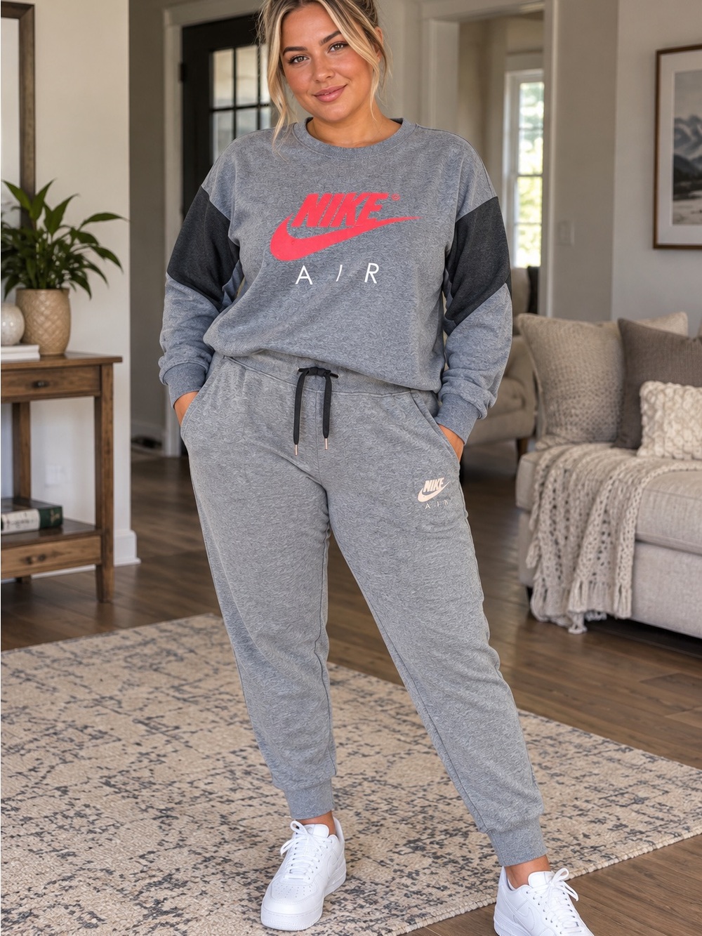 Nike women's Air Gray crewneck with Joggers
